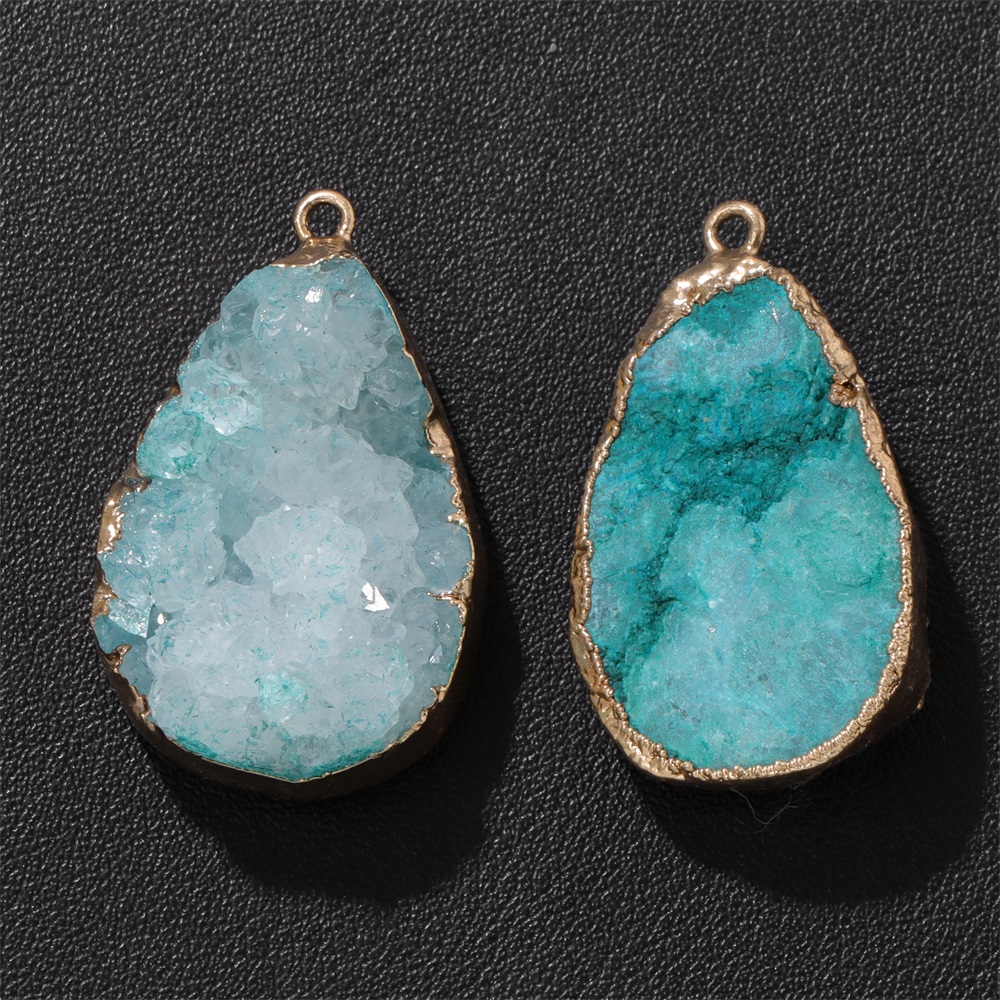 Science Nature - 1PC Natural Agate Geode Pendant 25x38mm